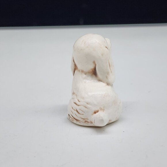 Vintage Ceramic Puppy Figurine Adorable Handcrafted Smiling Dog Statue Signed - Picture 5 of 8